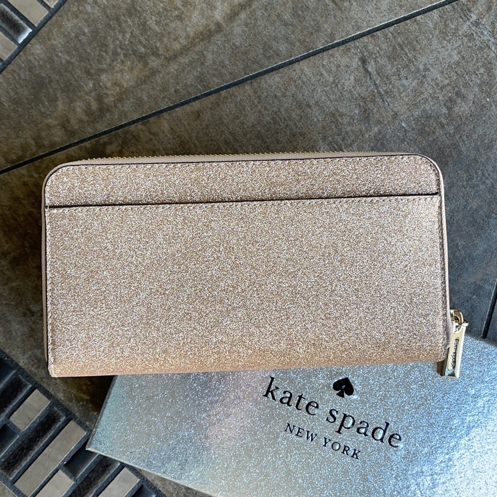 Kate Spade shimmy glitter boxed large continental wallet - Picture 6 of 16